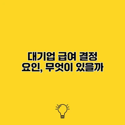 대기업 급여 결정 요인, 무엇이 있을까?