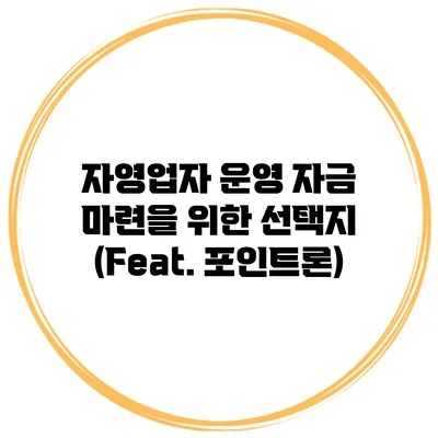 자영업자 운영 자금 마련을 위한 선택지 (Feat. 포인트론)