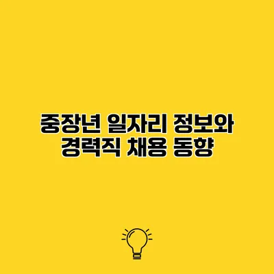 중장년 일자리 정보와 경력직 채용 동향