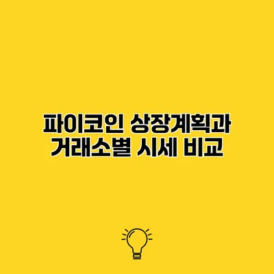 파이코인 상장계획과 거래소별 시세 비교